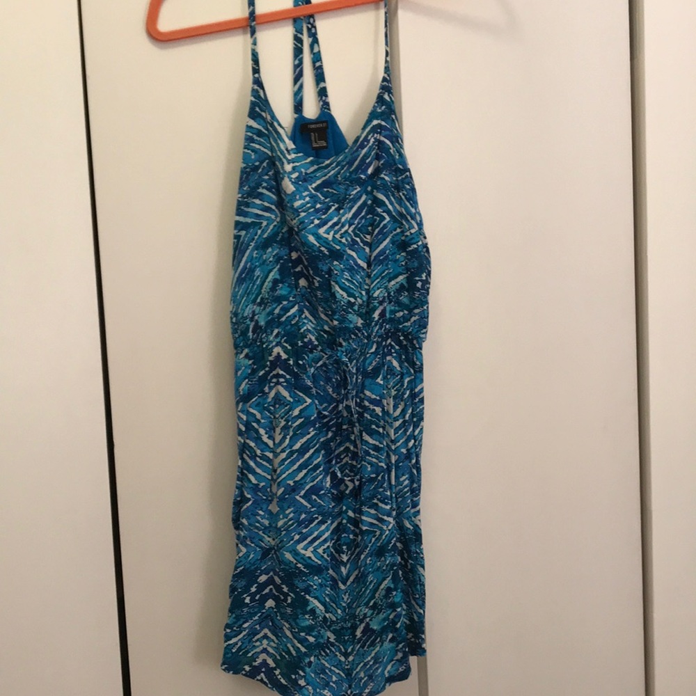 Forever 21 Blue Halter Strappy Dress - Size L